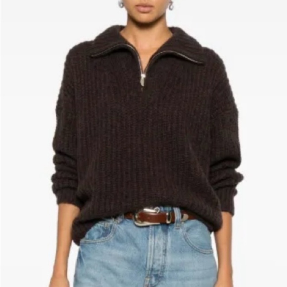 Elegant Dark Brown Turtleneck Sweater